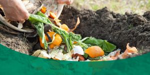 compost being added to dirt